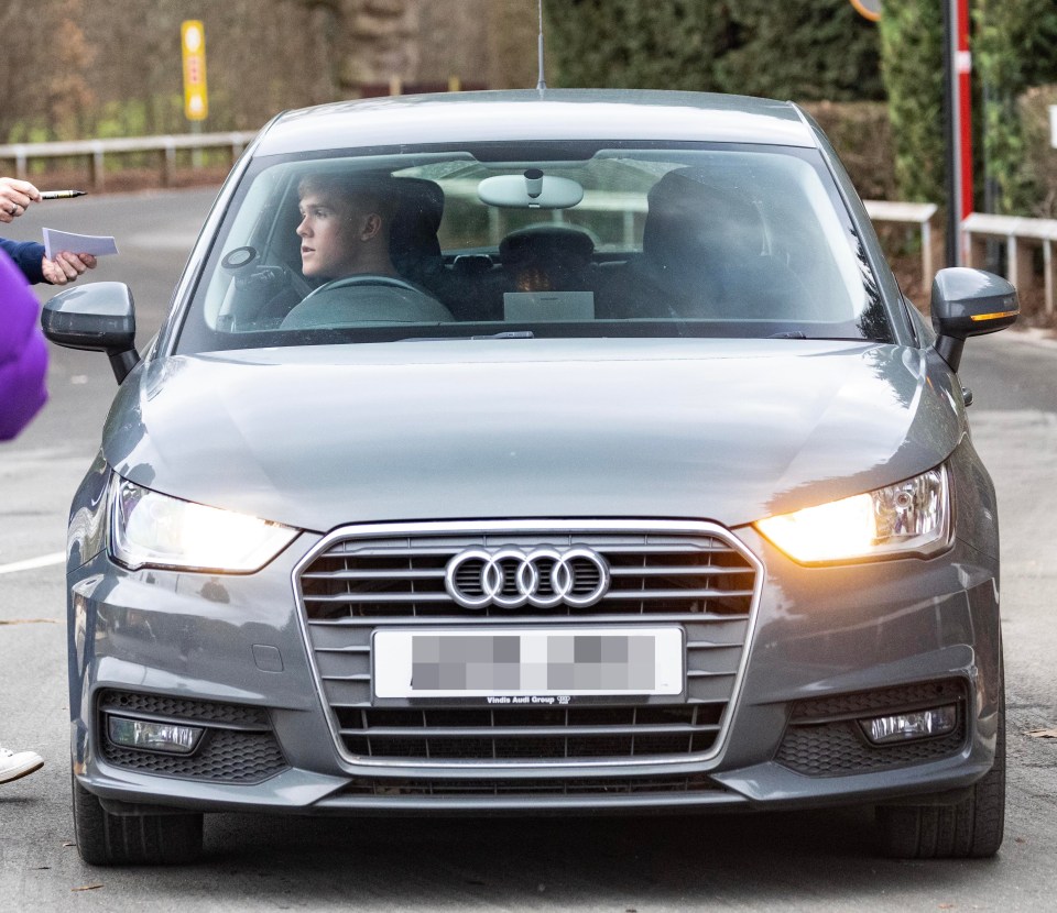 Lewis Hall leaves Chelsea training in his 15-plate Audi