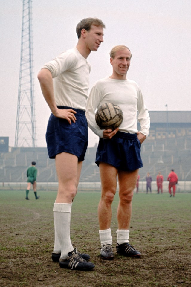 Charlton played alongside his brother Jack for England