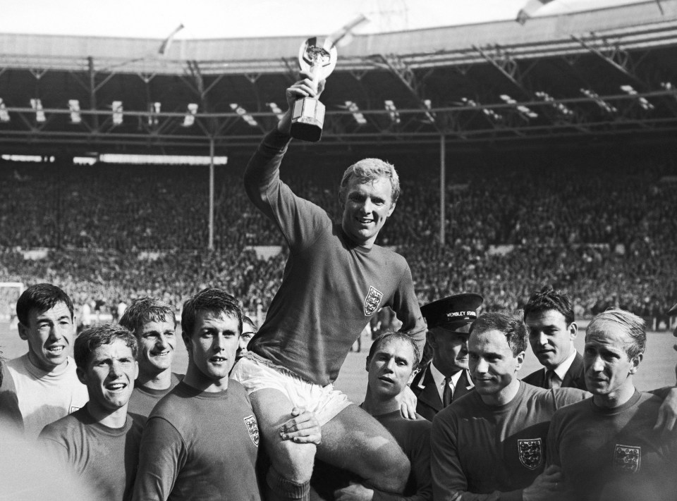 Charlton, far right, was integral in England's World Cup-winning team