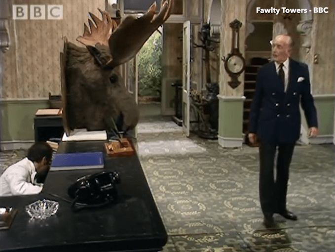The Major thinks a moose can talk in one episode