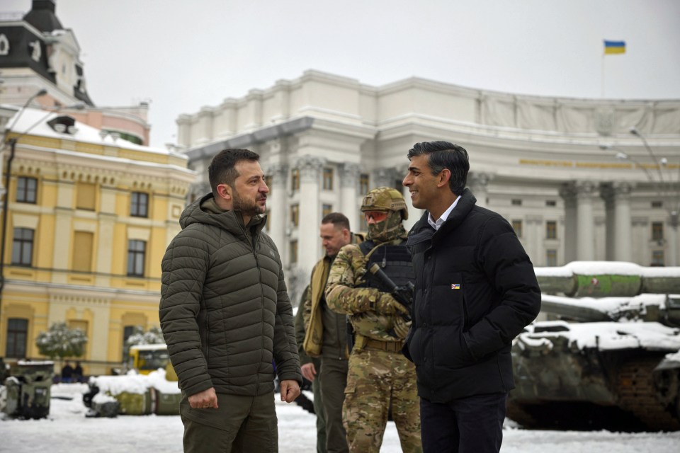 Rishi Sunak pictured with Zelensky of his first visit to Kyiv