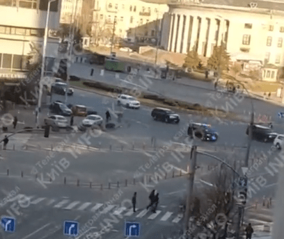 Footage earlier today showed a motorcade moving through Kyiv
