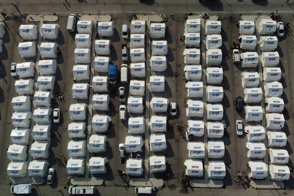 A stadium has turned into an internal displacement camp in Hatay