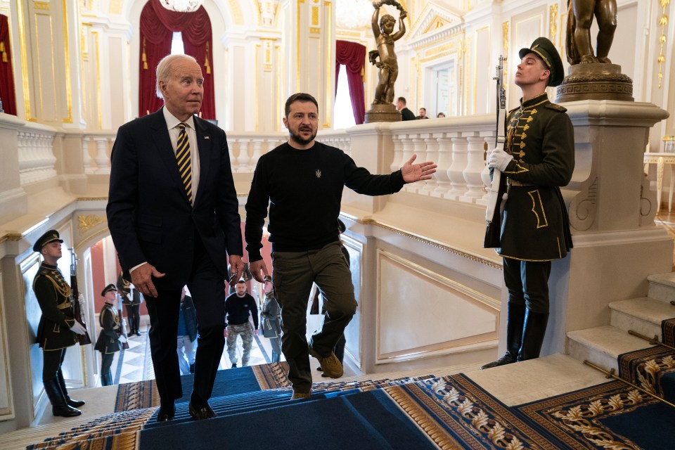 Biden meets with Zelensky at the Mariinsky Palace