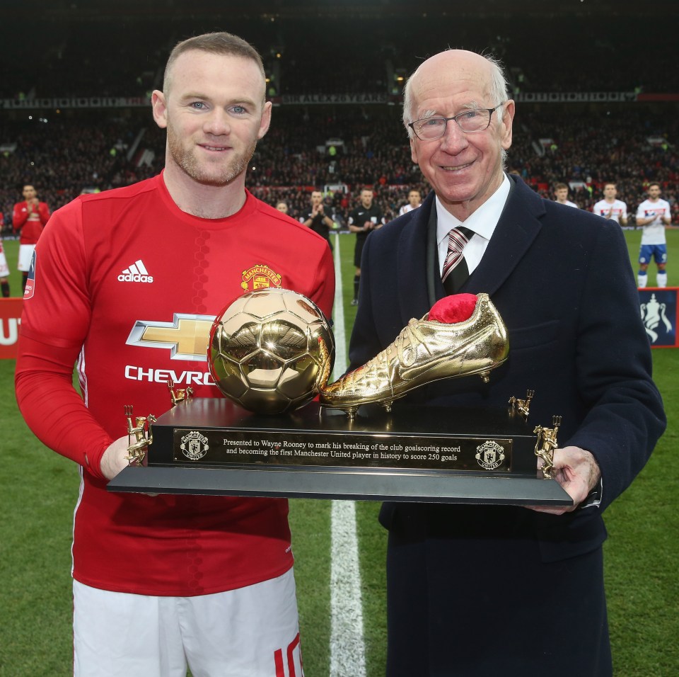 Sir Bobby's goalscoring record for Man Utd was eventually broken by Wayne Rooney