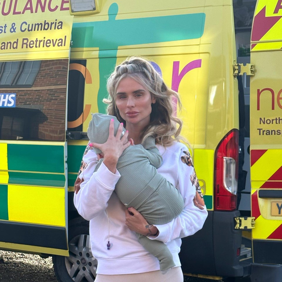 Talia was seen taking baby son Oakley to hospital