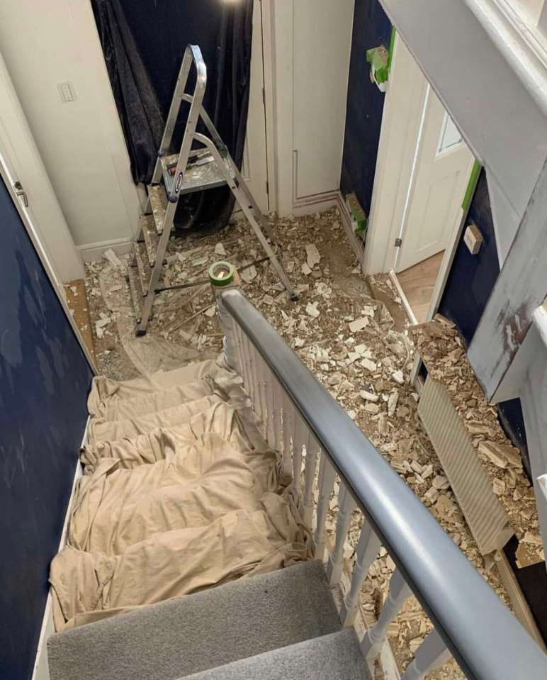 In the middle of renovations on the stairs and hallway