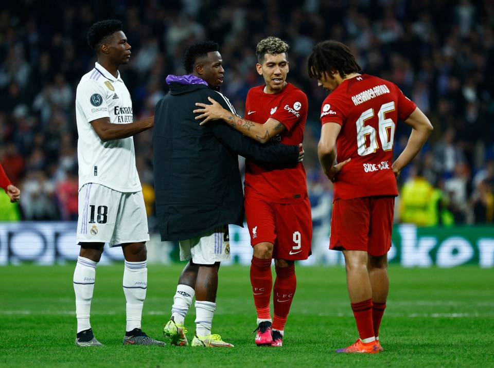 Real Madrid played 'You'll Never Walk alone' over the tannoy at the end of the game