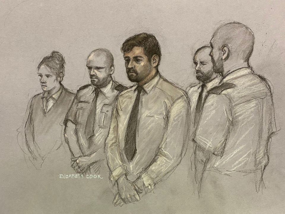 An artist's impression of Cashman in court