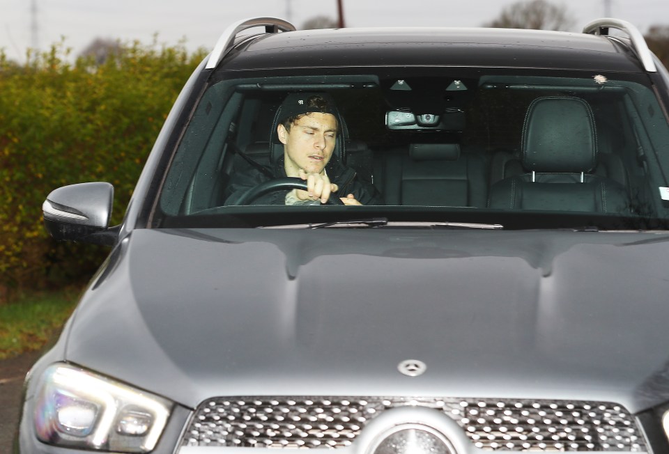 Victor Lindelof pictured reporting for duty