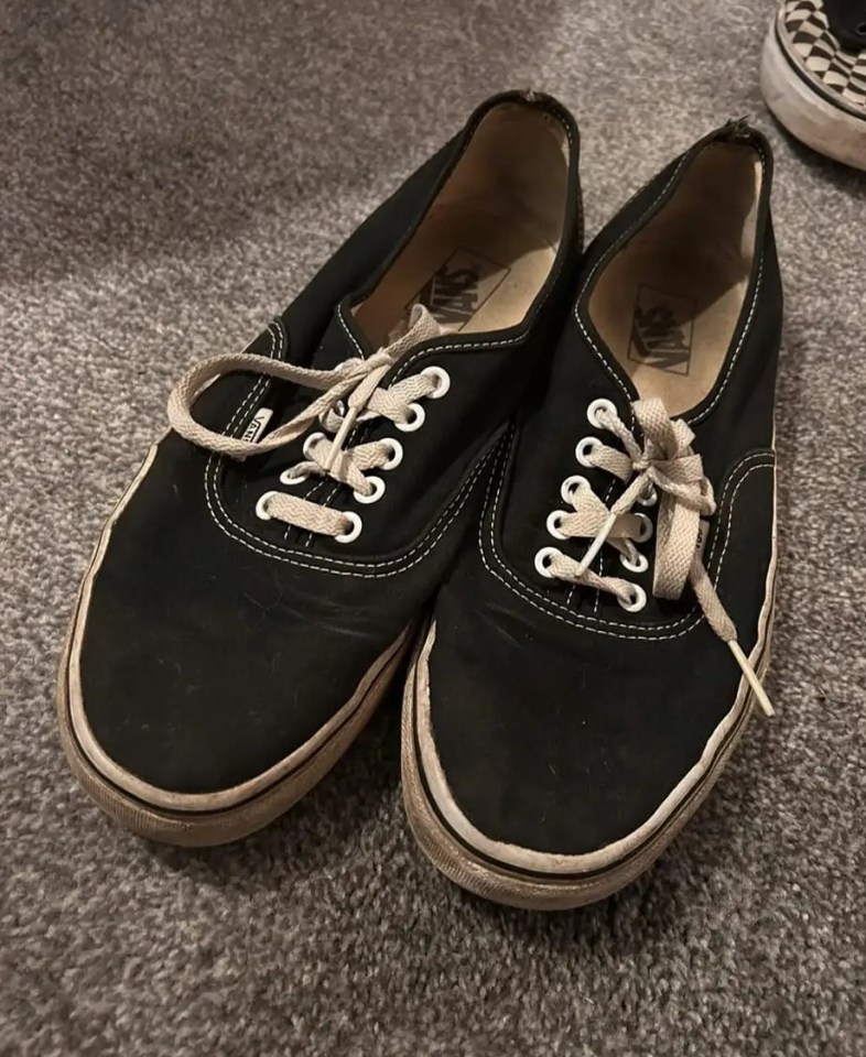 A cleaning fan has revealed how she got a pair of grubby £1 Vans from Vinted to look brand new in just a few simple steps