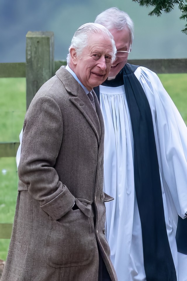 Charles was spotted making his was too and from church this morning