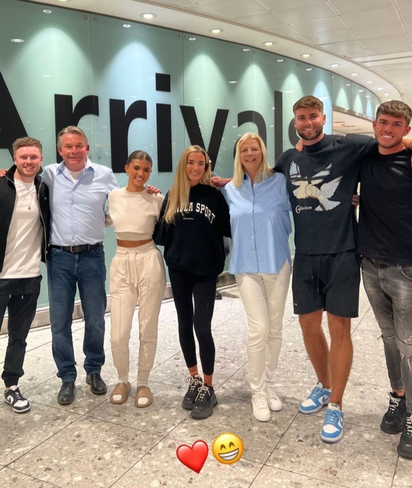 Tom Clare and Samie Elishi were greeted by a full welcoming committee which included Tom's parents and friends
