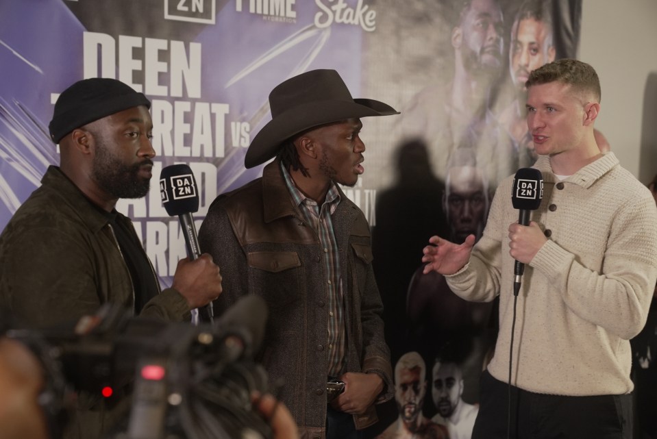 KSI being interviewed by Wade Plemons for DAZN and Misfits Boxing