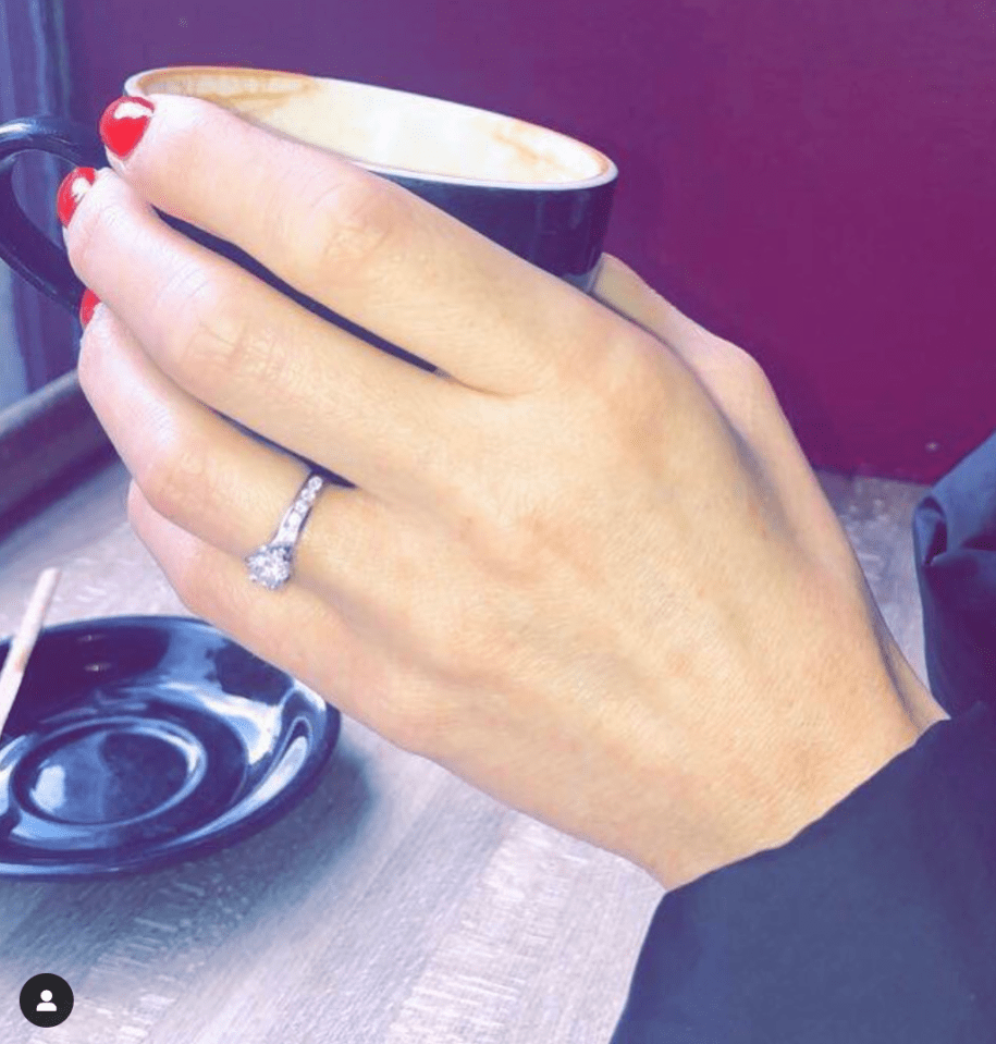 Unitt shows off her engagement ring, after Scott popped the question in 2020