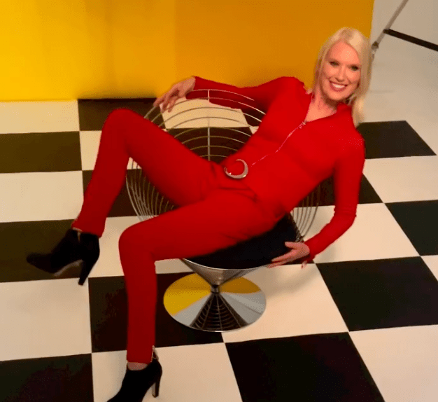 Anneke Rice wore a red jumpsuit for a photo shoot ahead of TV return