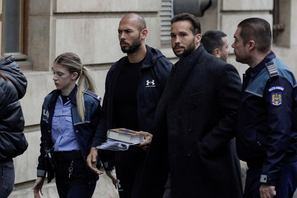 Tate and his brother Tristan remain detained amid allegations of human trafficking, organised crime and rape
