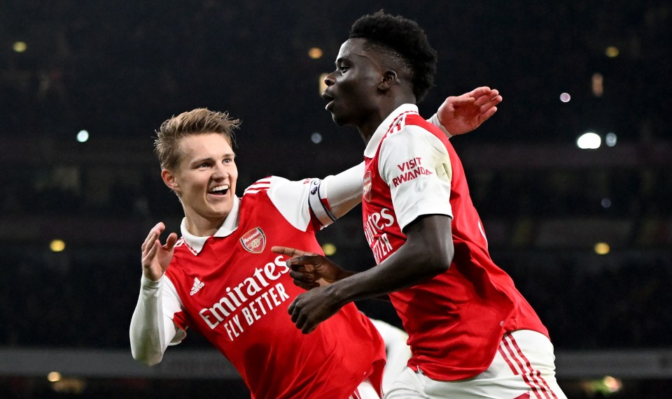 Morgan also hailed Martin Odegaard, left, and Bukayo Saka