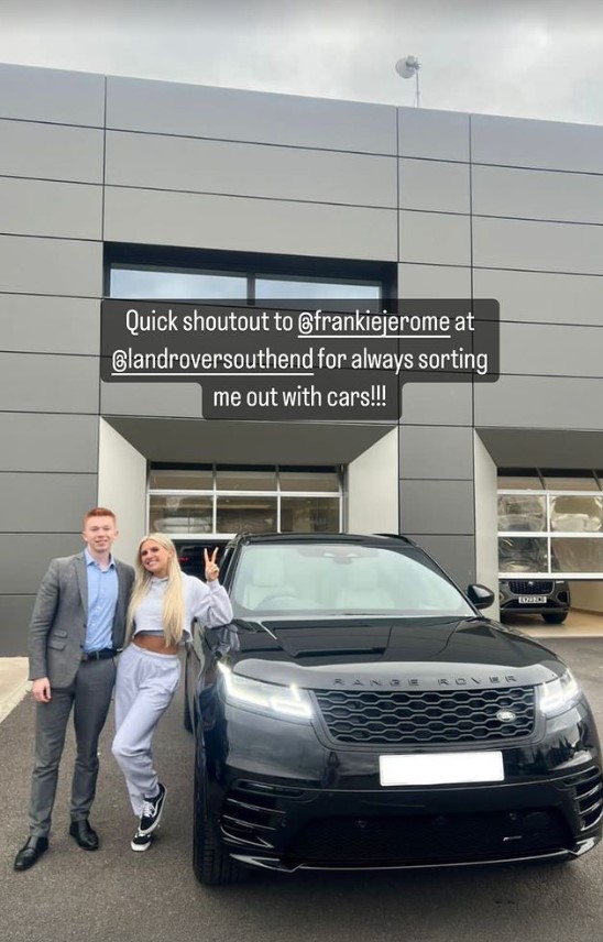 Love Island star Chloe Burrows has splashed £65k on a brand new Range Rover