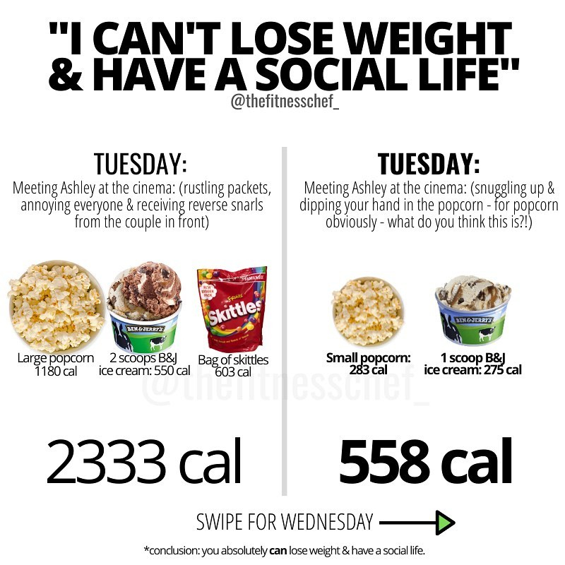 If you're off to the cinema, the expert said you can cut over a 1,000 calories by just downsizing