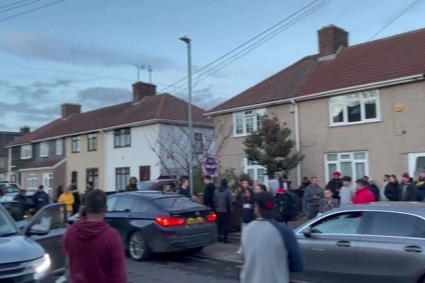A huge queue of people lined up to see a house for rent in Chadwell Heath, East London