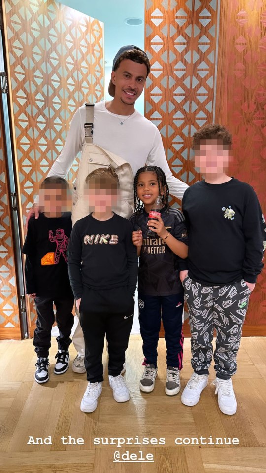 Dele, 26, took a photo with Kim Kardashian's son Saint last Friday