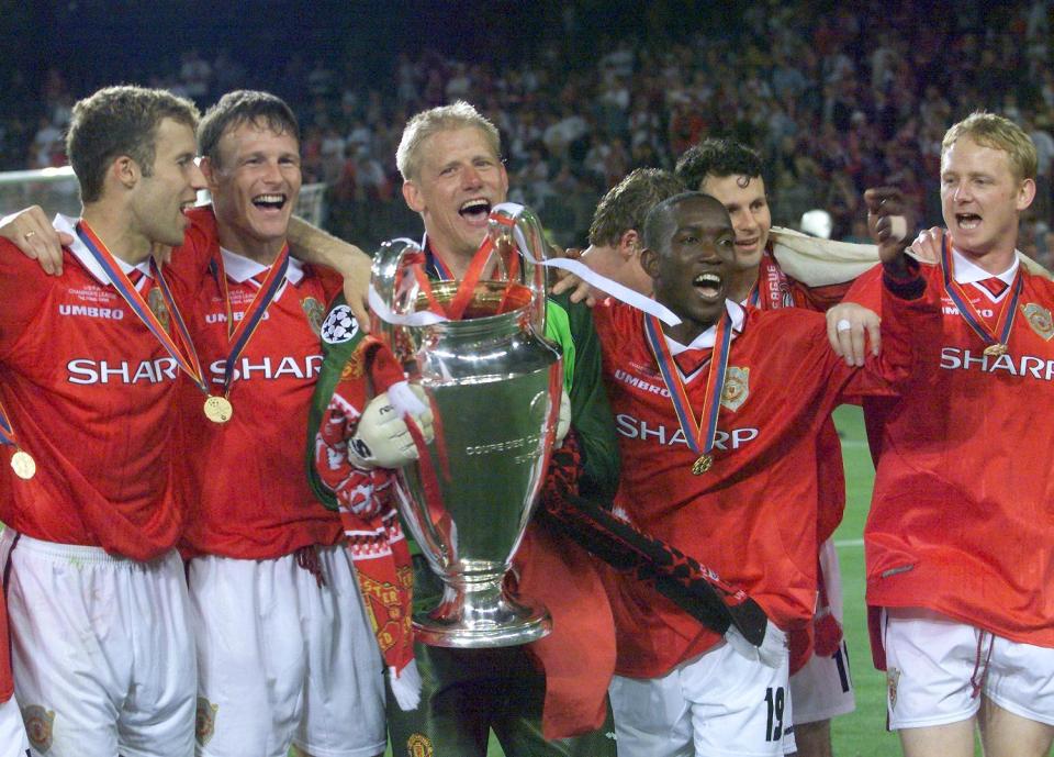 Peter Schmeichel captained Manchester United when they completed the Treble