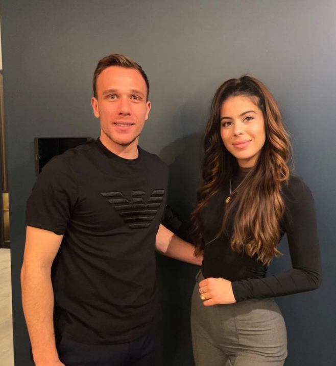 Liverpool's former on-loan star Arthur Melo poses with Duque