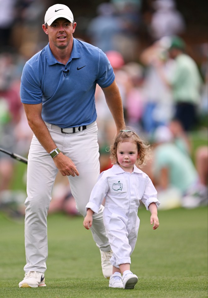 McIlroy's adorable daughter Poppy walked the course with her dad