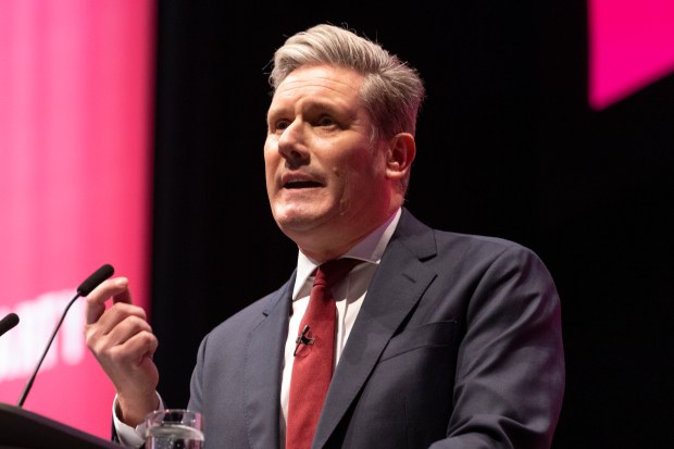 LIVERPOOL, ENGLAND - SEPTEMBER 27: Labour Party leader Keir Starmer holds his key note speech on the third day of the annual Labour Party conference on September 27, 2022 in Liverpool, England The Labour Party hold their annual conference in Liverpool this year. Issues on the agenda are the cost of living crisis, including a call for a reinforced windfall tax, proportional representation and action on the climate crisis. (Photo by Nicola Tree/Getty Images)