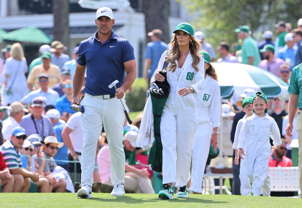 Brooks Koepka was joined on the course by wife Jena Sims
