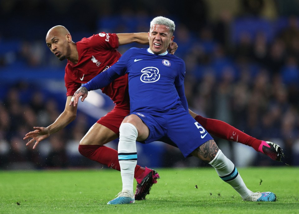 South American rivals Fabinho and Enzo Fernandez battled it out