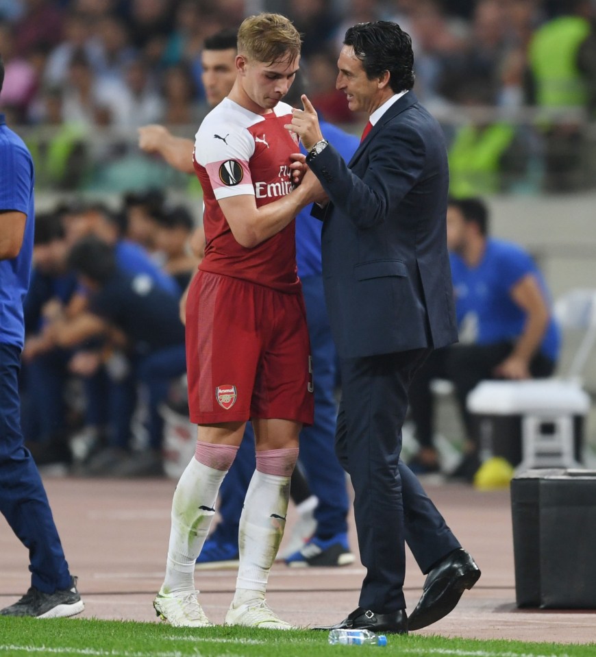 Smith Rowe was handed his Arsenal debut by Unai Emery
