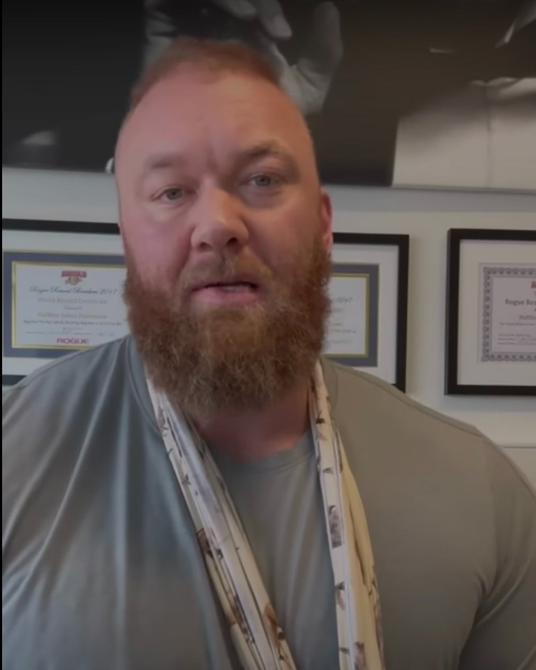 Hafthor Bjornsson revealed he tore his chest off the bone after a horror injury