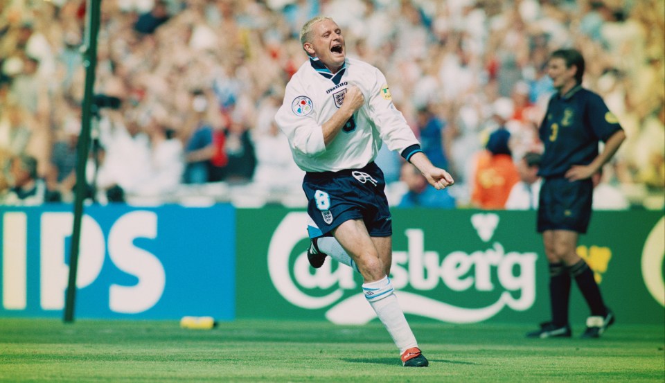 Gascoigne scored 10 goals in 57 appearances for England