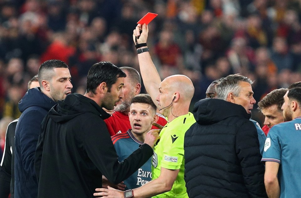 Referee Anthony Taylor didn't hesitate to give Foti his marching orders