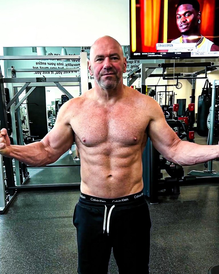 White revealed his new bulging pecks and six-pack abs on social media