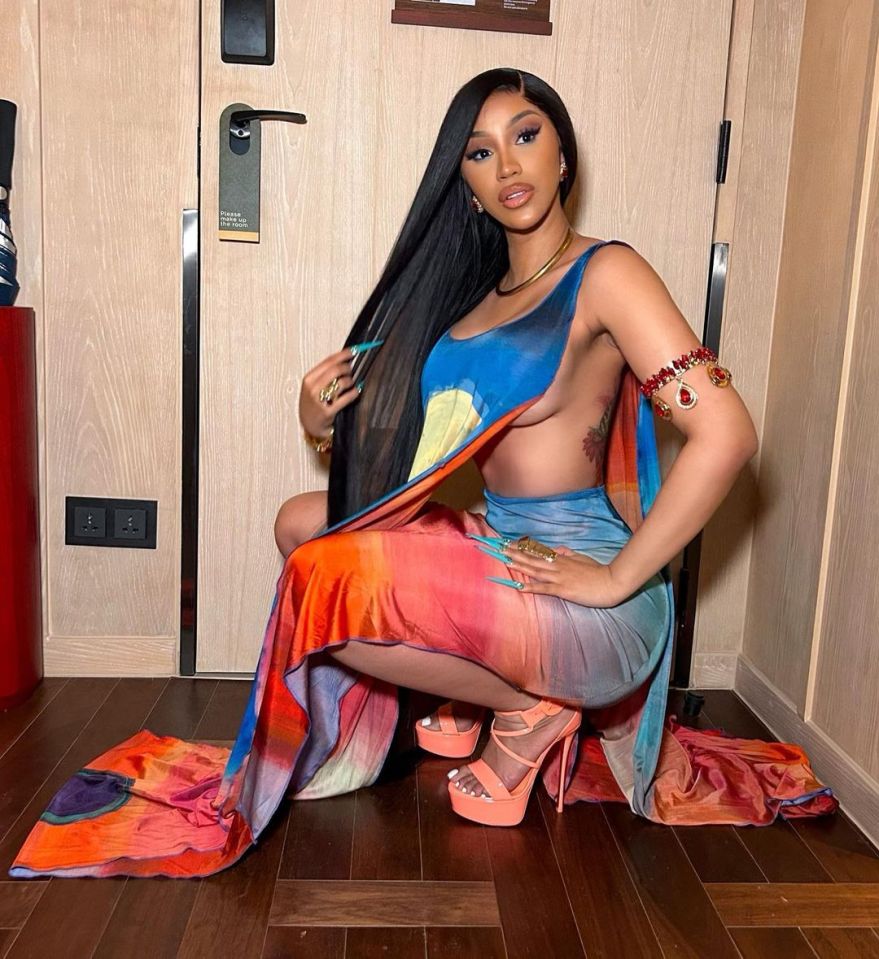 Cardi B stunned in this revealing outfit when in Thailand for the Rolling Loud festival