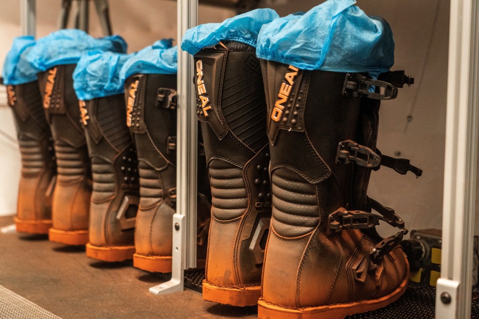 Boots are seen inside the Mars Dune Alpha, NASA's simulated Mars habitat, being used as preparations for sending humans to the Red Planet, at the agency's Johnson Space Center in Houston, Texas, U.S. April 11, 2023. REUTERS/Go Nakamura