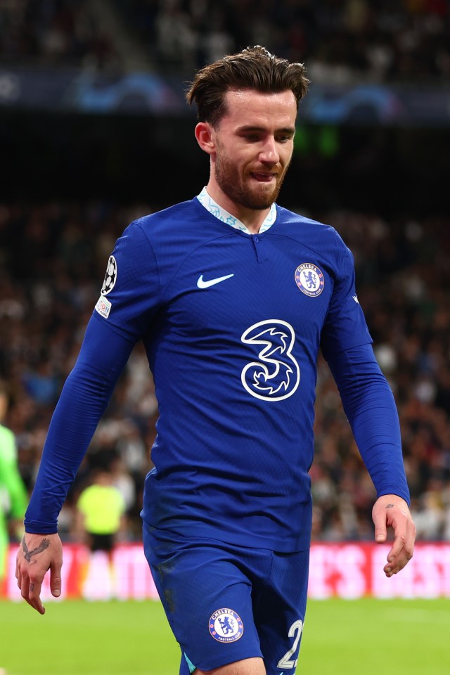 Ben Chilwell of Chelsea walks off after being shown a red card