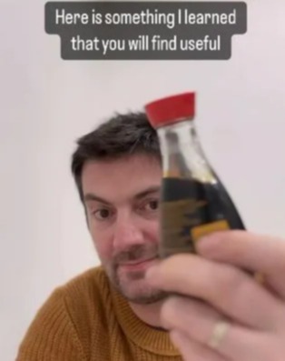 Pierre took to Instagram to share why there's two openings on a soy sauce bottle - and suggested that most of us have been using them wrong