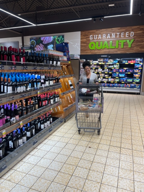 Brooke browsing the aisles of her favourite shop