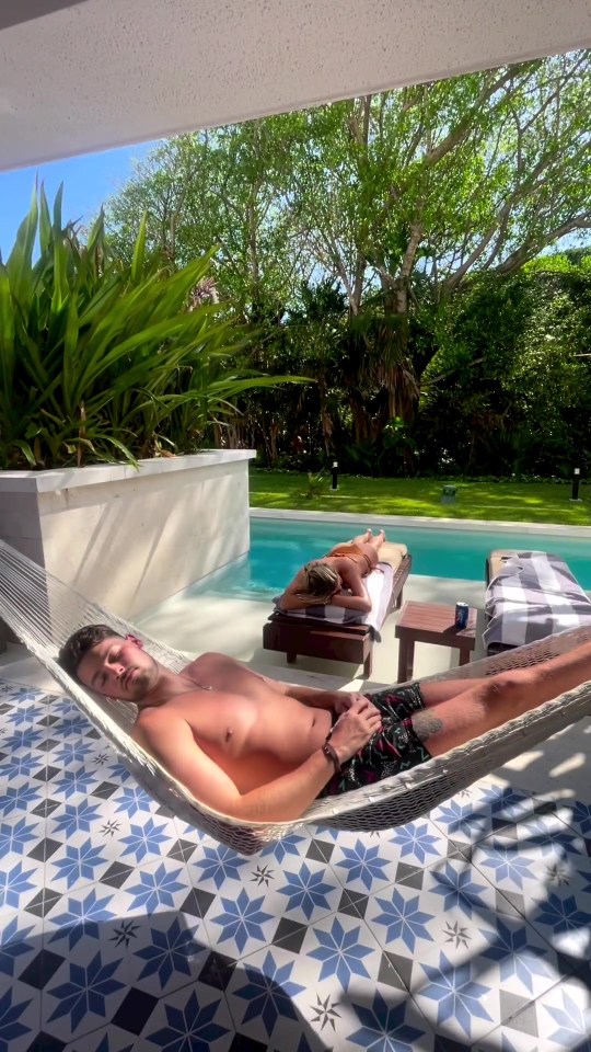 Andrew relaxed in a hammock