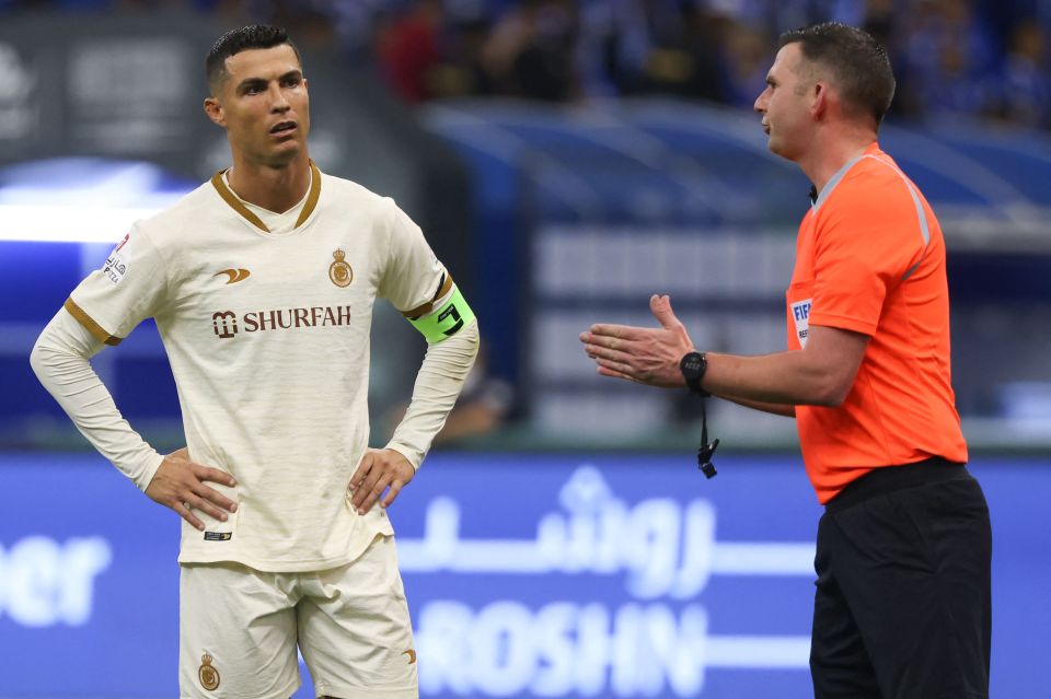 Ronaldo was frustrated after his side's 2-0 defeat to Al-Hilal