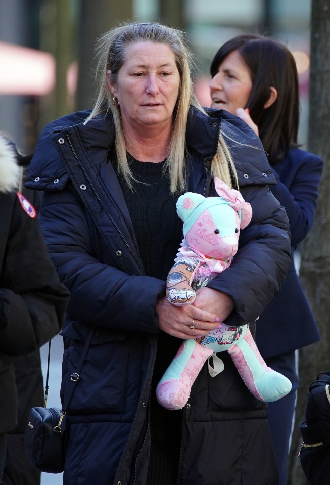 Olivia's mum Cheryl today arrived in court for Cashman's sentencing
