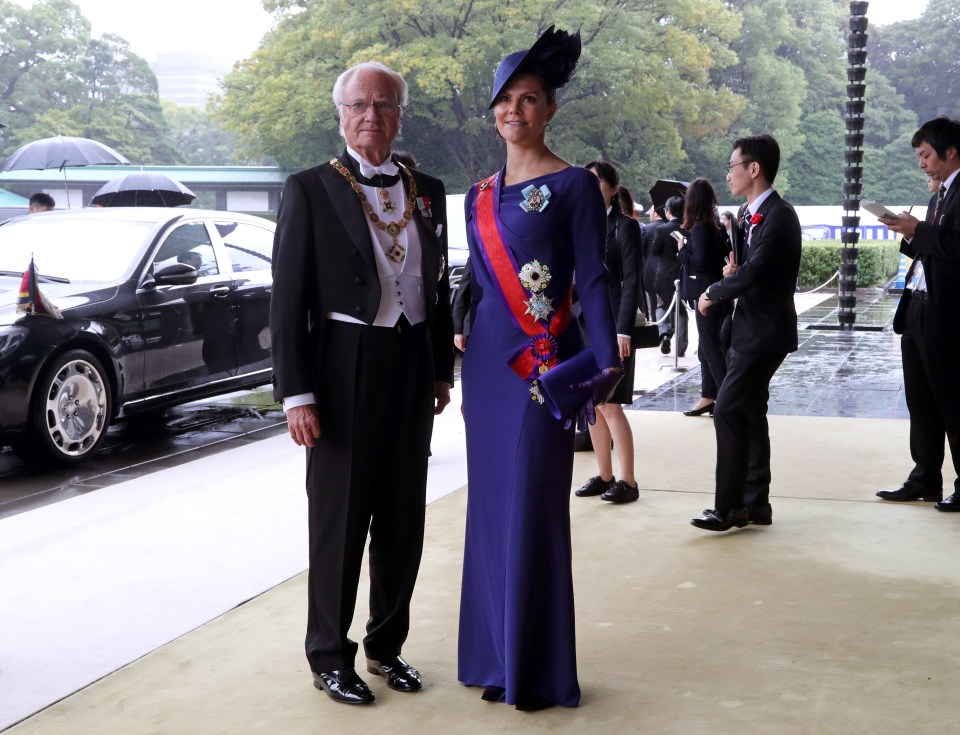 Sweden’s King Carl XVI Gustaf and Crown Princess Victoria, who married a commoner