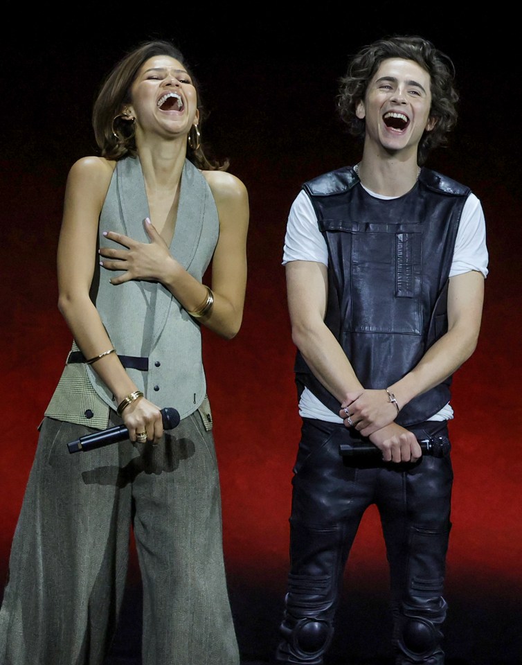 The actress was joined by her co-star from sci-fi epic Dune, Timothee Chalamet