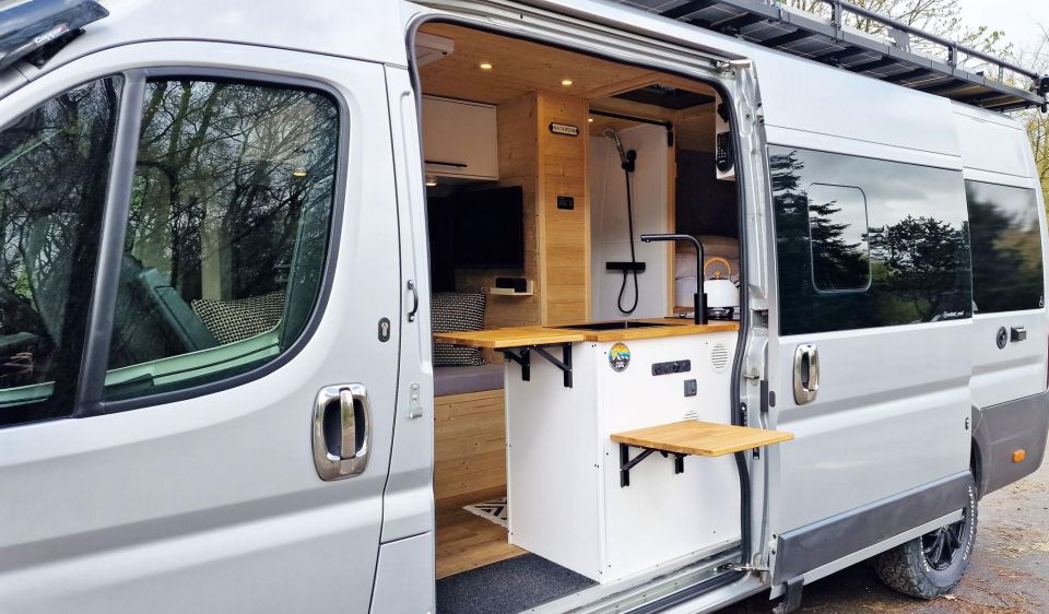 Mark spent a year transforming the Peugeot minbus into his permanent home