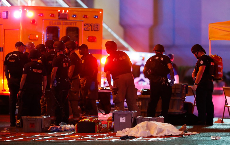 Bodies were spread across the ground as medics battled to save the injured