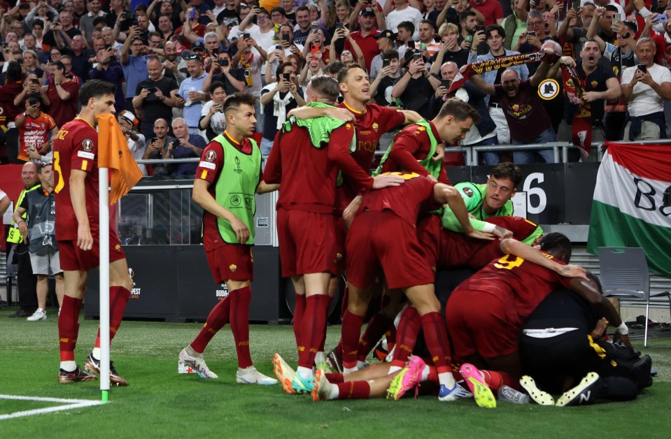 And was then swarmed by his team-mates